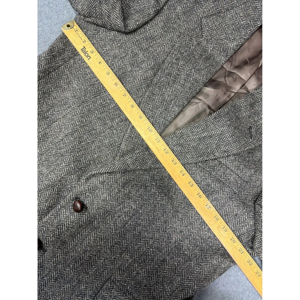 ROBERT STOCK Men's 43R Herringbone‎ Wool Blazer Jacket Brown Tan VTG Sport Coat